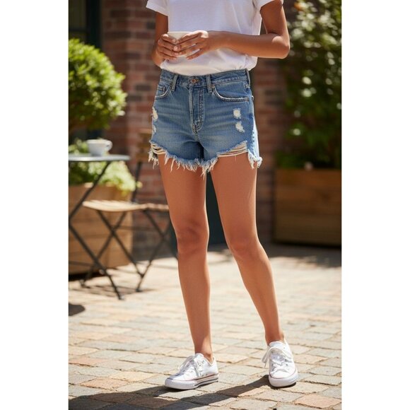 Rag & Bone Womens Distressed Denim Shorts Size 26 - Picture 1 of 9